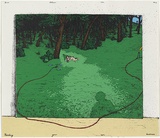 Artist: Latimer, Bruce. | Title: Minding your own business | Date: 1974 | Technique: screenprint, printed in colour, from four stencils | Copyright: © Bruce Latimer
