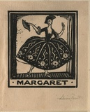 Artist: FEINT, Adrian | Title: Bookplate: Margaret. | Date: (1927) | Technique: wood-engraving, printed in black ink, from one block | Copyright: Courtesy the Estate of Adrian Feint