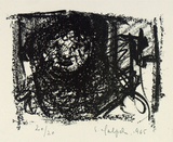 Artist: b'Halpern, Stacha.' | Title: b'not titled [Portrait in frame]' | Date: 1965 | Technique: b'lithograph, printed in black ink, from one stone [or plate]'