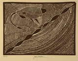 Artist: Nargoodah, John. | Title: Brolga. | Date: 1994, October - November | Technique: linocut, printed in black ink, from one block