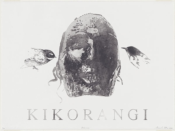 Artist: b'Cotton, Shane.' | Title: b'Kikorangi.' | Date: 2004 | Technique: b'lithograph, printed in black ink, from one plate' | Copyright: b'\xc2\xa9 Shane Cotton, represented by Sherman Galleries, Sydney'