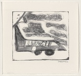 Artist: McKenna, Darlene. | Title: not titled [figures in a vehicle] | Date: 1991, August | Technique: lithograph, printed in black ink, from one stone | Copyright: © Noel McKenna