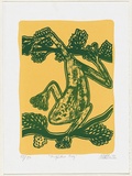 Artist: b'Hobson, Silas.' | Title: b'Frighten frog' | Date: 1999 | Technique: b'screenprint, printed in colour, from multiple stencils'
