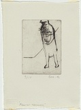 Artist: b'MADDOCK, Bea' | Title: b'Flower woman' | Date: 1966 | Technique: b'drypoint, printed in black ink with plate-tone, from one copper plate'