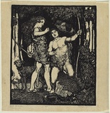 Artist: b'Waller, M. Napier.' | Title: b'Hit.' | Date: (1923) | Technique: b'linocut, printed in black ink, from one block'