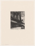 Artist: b'AMOR, Rick' | Title: b'The bridge' | Date: 2001, July | Technique: b'etching, printed in black ink, from one plate' | Copyright: b'Image reproduced courtesy the artist and Niagara Galleries, Melbourne'