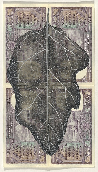 Artist: b'HALL, Fiona' | Title: b'Solanum melongena - Egglant (Indian currency)' | Date: 2000 - 2002 | Technique: b'gouache' | Copyright: b'\xc2\xa9 Fiona Hall'