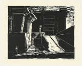 Artist: b'AMOR, Rick' | Title: b'The ramp.' | Date: 1992 | Technique: b'woodcut, printed in black ink, from one block'