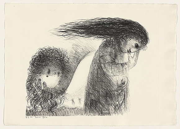 Artist: b'BOYD, Arthur' | Title: b'St Francis when young turning aside.' | Date: (1965) | Technique: b'lithograph, printed in black ink, from one plate' | Copyright: b'This work appears on screen courtesy of Bundanon Trust'