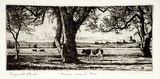 Artist: McGrath, Raymond. | Title: Windsor across the River | Date: 1923 | Technique: etching