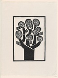 Artist: b'Groblicka, Lidia.' | Title: b'Crying tree' | Date: 1972 | Technique: b'woodcut, printed in black ink, from one block'