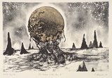 Artist: Alexander, Leanne. | Title: The distance from the moon V | Date: 1989 | Technique: lithograph, printed in black ink, from one stone