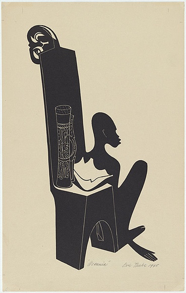 Artist: b'Thake, Eric.' | Title: b'Oceania' | Date: 1945 | Technique: b'linocut, printed in black ink, from one block'