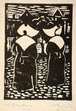 Artist: b'Taylor, John H.' | Title: b'The two nuns, Chartres' | Date: 1952 | Technique: b'linocut, printed in black ink, from one block'