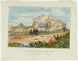 Artist: Russell, Robert. | Title: Catholic Chapel (Hyde Park). | Date: 1836 | Technique: lithograph, printed in black ink, from one stone; hand-coloured