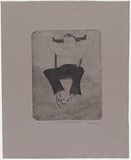 Artist: Dickerson, Robert. | Title: Man with spotted socks. | Date: 1978 | Technique: etching and aquatint, printed in black ink, from one zinc plate