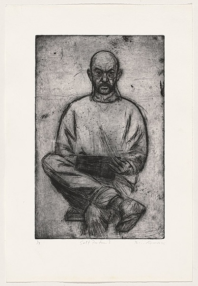 Artist: b'AMOR, Rick' | Title: b'Self portrait.' | Date: 1995 | Technique: b'etching, mezzotint and foul bite, printed in black ink with plate-tone, from one plate'