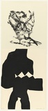 Artist: PARR, Mike | Title: not titled. | Date: 2001 | Technique: lithograph, printed in black ink, from one stone; woodcut, printed in black ink, from one block