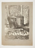 Artist: b'Courier, Jack.' | Title: b'Dustbins.' | Technique: b'lithograph, printed in black ink, from one stone [or plate]'