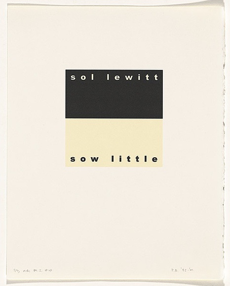 Artist: b'Burgess, Peter.' | Title: b'sol lewitt: sow little.' | Date: 2001 | Technique: b'computer generated inkjet prints, printed in colour, from digital file'