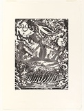 Artist: b'Hayward Pooaraar, Bevan.' | Title: b'The Spirit Catchers' | Date: 1988 | Technique: b'linocut, printed in black ink, from one block'