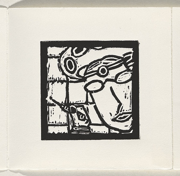 Title: b'I am [page 3]' | Date: 2000 | Technique: b'linocut, printed in black ink, from one block'