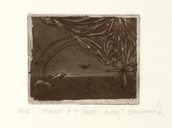 Artist: b'Cummins, Cathy.' | Title: bFragment of a dream's journey | Date: 1983 | Technique: b'etching and aquatint, printed in black ink, from one plate'