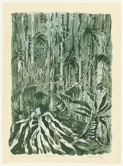 Artist: b'KING, Grahame' | Title: b'Rainforest III' | Date: 1979 | Technique: b'lithograph, printed in colour, from four stones [or plates]'