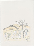 Artist: Bradhurst, Jane. | Title: Limestone ridge, relic of ancient seas. | Date: 1997 | Technique: lithograph, printed in black ink, from one stone; hand-coloured in watercolour