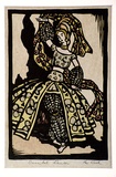 Artist: b'Wood, Rex.' | Title: b'Oriental dancer' | Date: c.1934 | Technique: b'linocut, printed in black ink, from one block'