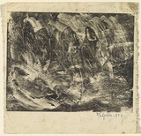 Artist: b'Halpern, Stacha.' | Title: b'not titled [Abstraction]' | Date: 1958 | Technique: b'lithograph, printed in black ink, from one stone [or plate]'