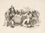 Artist: b'GILL, S.T.' | Title: b'Convivial diggers in Melbourne.' | Date: 1852 | Technique: b'lithograph, printed in black ink, from one stone'