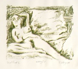 Artist: b'COLEING, Tony' | Title: b'Watching T.V.' | Date: 1986 | Technique: b'transfer-lithograph, printed in colour, from multiple stones [or plates]'