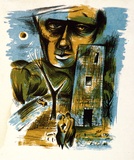 Artist: b'Barwell, Geoff.' | Title: b'(Jealousy).' | Date: (1955) | Technique: b'lithograph, printed in colour, from three plates'