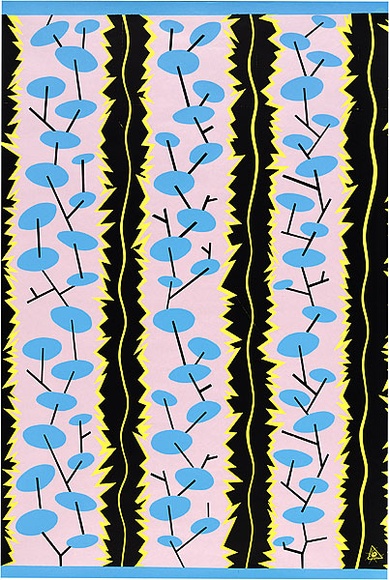 Artist: b'Lane, Leonie.' | Title: b'wrapping paper: Hatstand [green and blue]' | Date: 1985 | Technique: b'screenprint, printed in colour, from three stencils' | Copyright: b'\xc2\xa9 Leonie Lane'