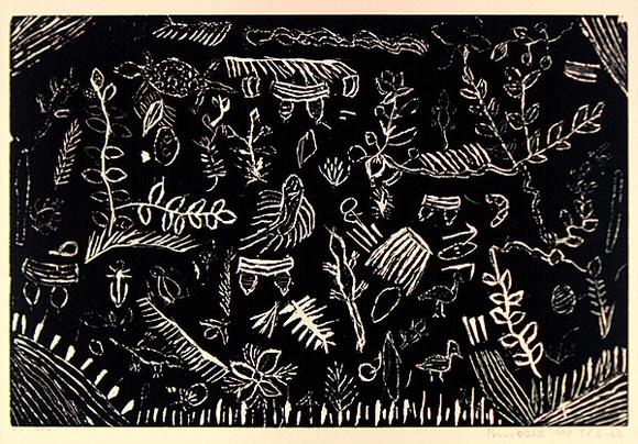Artist: b'Ngale, Polly.' | Title: b'not titled [No.42]' | Date: 1990 | Technique: b'woodcut, printed in black ink, from one block'