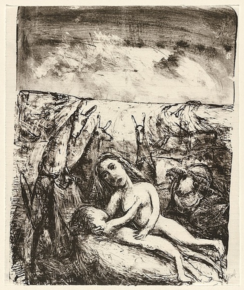 Artist: b'Shead, Garry.' | Title: b'Untitled' | Date: c. 1990 | Technique: b'lithograph, printed in sepia ink, from one stone' | Copyright: b'\xc2\xa9 Garry Shead'