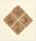 Title: b'Simbol Fetor tinenti, Amtiran, Abineno and Bano' | Date: 2007 | Technique: b'engraving, printed in sepia ink, from four copper plates'