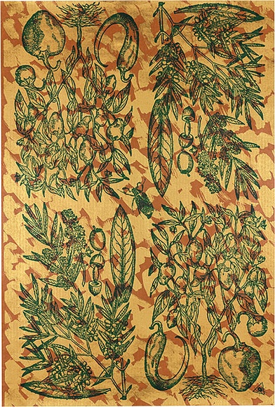 Artist: b'REDBACK GRAPHIX' | Title: b'Wrapping paper: Gold' | Date: 1986 | Technique: b'screenprint, printed in colour, from three stencils'