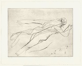 Artist: FURLONGER, Joe | Title: L.H. diver | Date: 1992 | Technique: drypoint, printed in black ink with plate-tone, from one plate