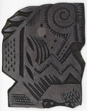 Artist: Rees, Ann Gillmore. | Title: not titled [abstract design] | Date: c.1942 | Technique: engraved linoblock mounted on plywood