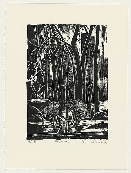 Artist: b'AMOR, Rick' | Title: b'Pathway.' | Date: 1992 | Technique: b'woodcut, printed in black ink, from one block'