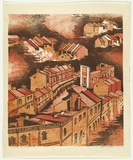 Artist: b'Thorpe, Lesbia.' | Title: bThe 'Loo' Pub and all | Date: 1980 | Technique: b'woodcut, printed in colour, from four blocks'