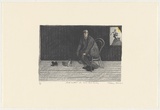 Artist: b'Robinson, William.' | Title: b'Self-portrait for town and country [1].' | Date: 1991, 13-25 May | Technique: b'lithograph, printed in black ink, from one plate; hand-coloured'