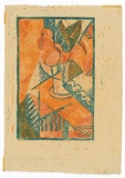 Artist: WEITZEL, Frank | Title: Vase of flowers | Date: 1930 | Technique: linocut, printed in colour, from multiple blocks