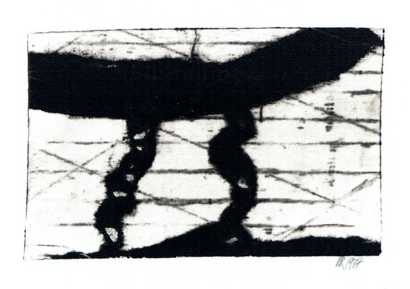 Artist: b'Roberts, Neil.' | Title: b'Can you read the clouds I' | Date: 1987 | Technique: b'collograph; pigment transfer'