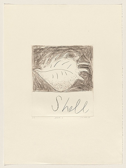 Title: b'Shell 2' | Date: 1981 | Technique: b'drypoint, printed in black ink, from one perspex plate'