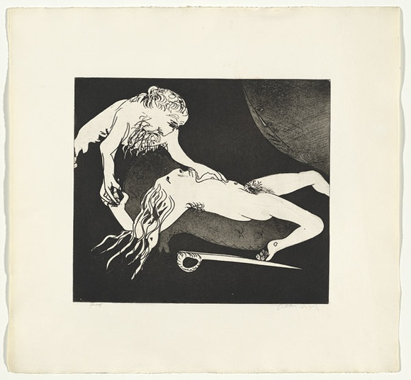 Artist: b'BOYD, Arthur' | Title: b'Just as Menalaus, they say...'. | Date: (1970) | Technique: b'etching and aquatint, printed in black ink, from one plate' | Copyright: b'Reproduced with permission of Bundanon Trust'