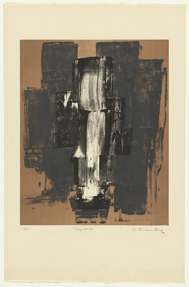 Artist: b'KING, Grahame' | Title: b'Suspense' | Date: 1974 | Technique: b'lithograph, printed in colour, from two stones [or plates]'