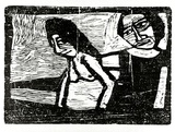 Artist: b'LAWTON, Tina' | Title: b'not titled' | Date: c.1964 | Technique: b'linocut, printed in black ink, from one block'